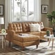 preview thumbnail 2 of 24, Odin Caramel Leather Gel Sofa Sectional with Chaise by iNSPIRE Q Modern