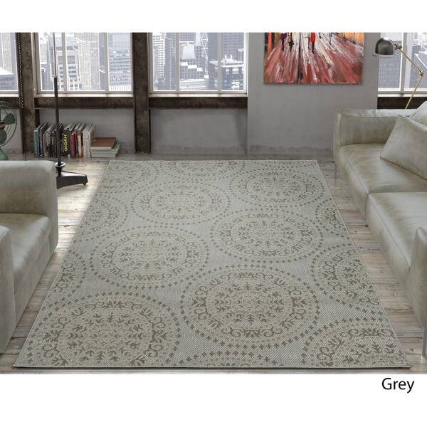 Ottomanson Jardin Medallions Design Indoor Outdoor Jute Ottomanson Jardin Medallions