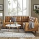 preview thumbnail 2 of 14, Odin Caramel Leather Gel L-shape Sectional by iNSPIRE Q Modern