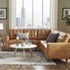 preview thumbnail 3 of 14, Odin Caramel Leather Gel L-shape Sectional by iNSPIRE Q Modern