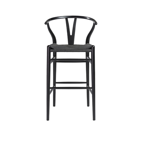 Euro Style Evelina B Natural Stained Wood And Rush Bar Stool Euro Style Evelina B Natural Stained Wood And Rush Bar Stool