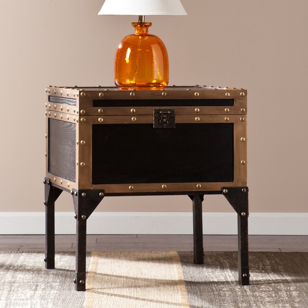 The Curated Nomad Azul Travel Trunk Side/ End Table. Opens flyout.