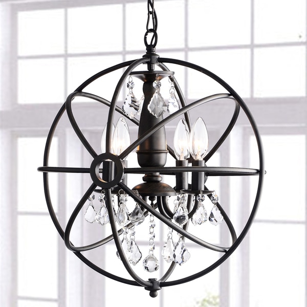 iron orb crystal chandelier