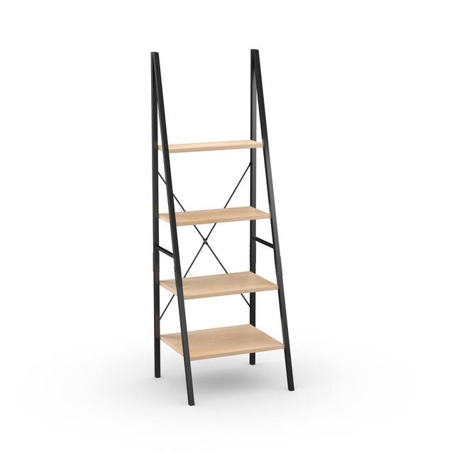 Carbon Loft Morse Industrial Ladder 4-Tier Bookshelf - Tan
