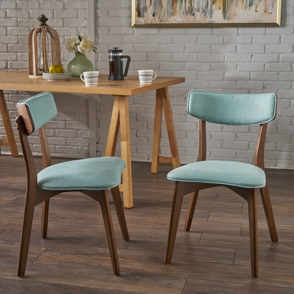 Shop Abrielle Mid-Century Modern Fabric Dining Chair (Set ...