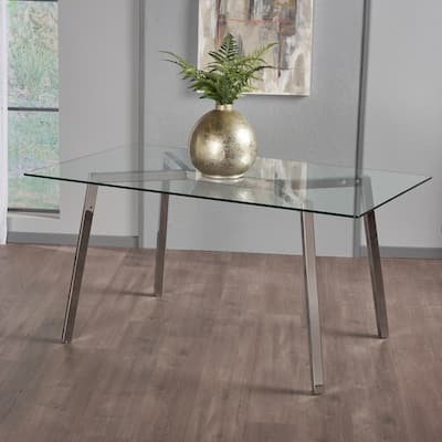 Zavier Rectangle Glass Dining Table by Christopher Knight Home