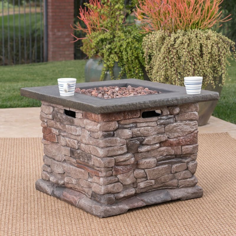 Stonewall Square Propane Firepit by Christopher Knight Home