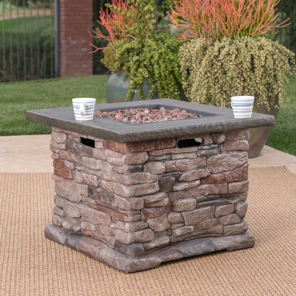 Stonewall Square Propane Firepit by Christopher Knight Home