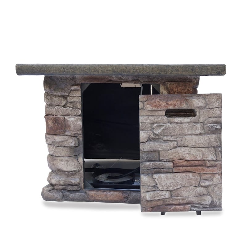 Stonewall Square Propane Firepit by Christopher Knight Home