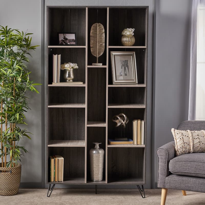 Imogen Modern Faux Wood Bookshelf by Christopher Knight Home - Grey