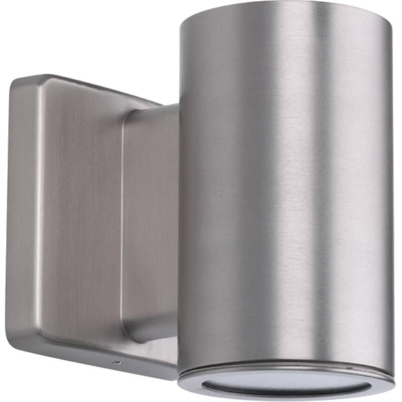 Cylinders 3" Satin Nickel LED Modern Outdoor Small Wall Lantern Light