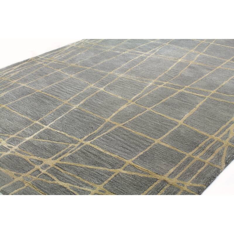 Bashian Paige Blue Hand Tufted Contemporary Area