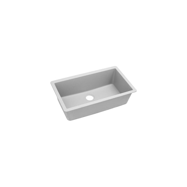 Elkay Quartz Classic Granite Single Bowl Undermount Kitchen Sink Elgru13322wh0 White