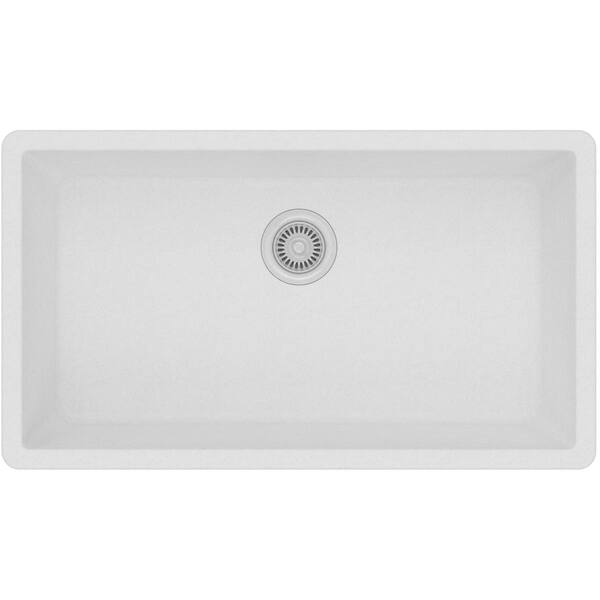 Elkay Quartz Classic Granite Single Bowl Undermount Kitchen Sink Elgru13322wh0 White Today