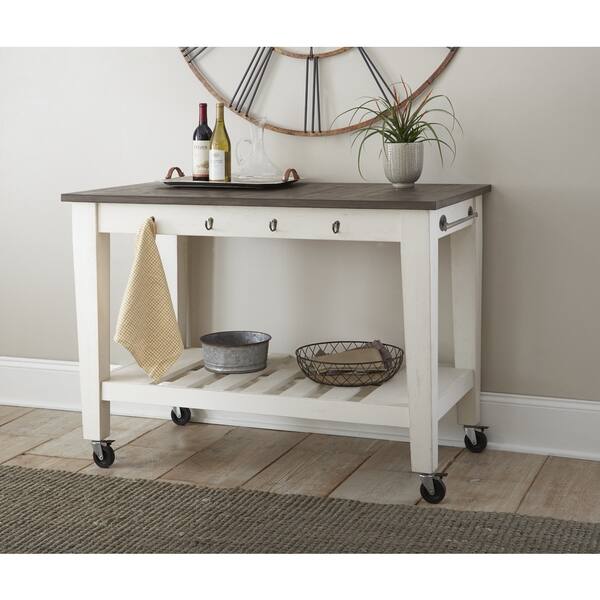 slide 2 of 9, Cottonvile Two Tone Kitchen Cart on Casters by Greyson Living