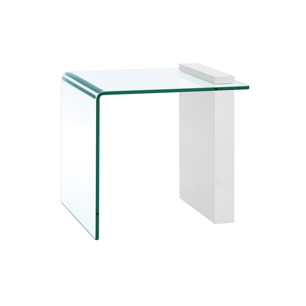 Buono High Gloss White Lacquer W Gl End Table By Buono High Gloss White Lacquer W