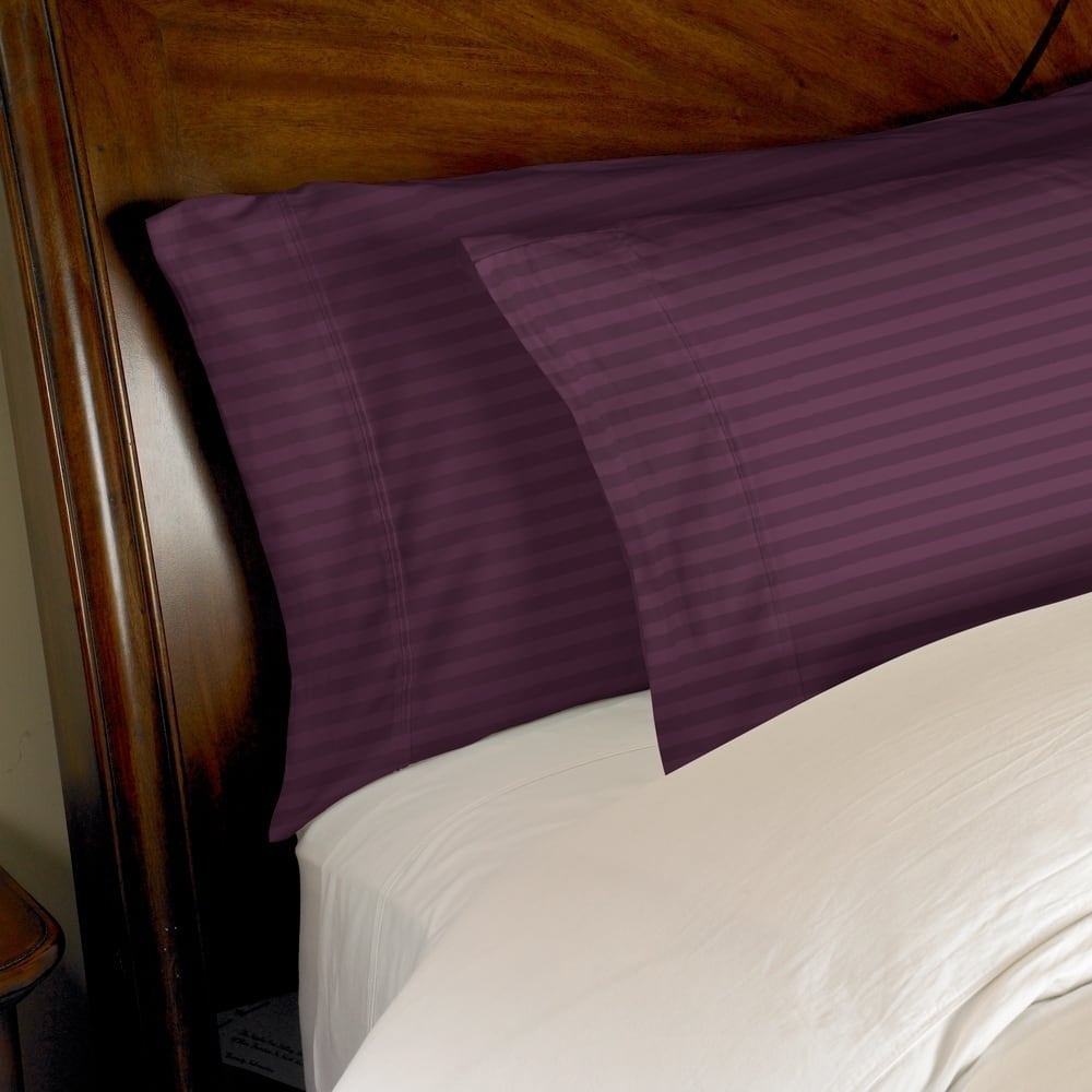 Kotter Home 300 Thread Count Striped Cotton Pillowcase Set