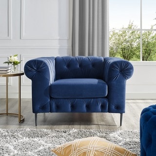 Corvus Prato Tufted Rolled Arm Chesterfield Sofa Chair - Bed Bath ...