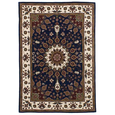 eCarpetGallery Hand-Tufted Manchester Blue Wool Rug (5'3 x 7'7)