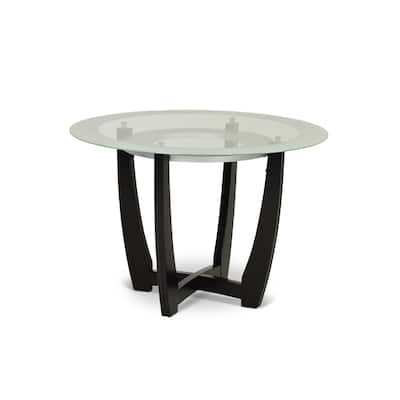 Steve Silver Vashon Glass Top Dining Table - Espresso