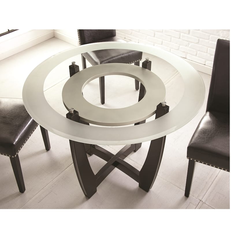 Steve Silver Vashon Glass Top Dining Table - Espresso