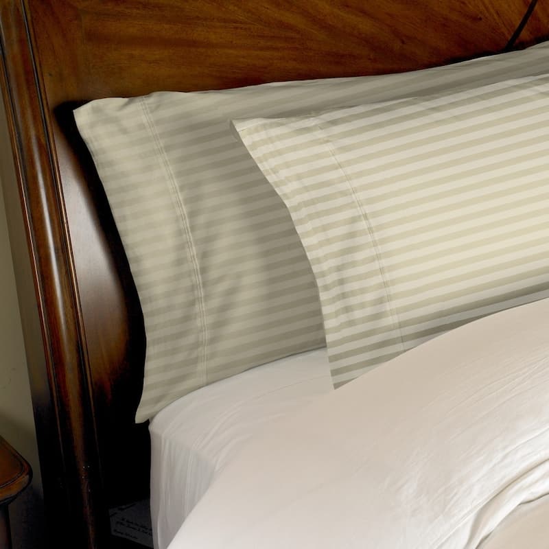 Kotter Home 650 Thread Count Striped Cotton Pillowcase Set