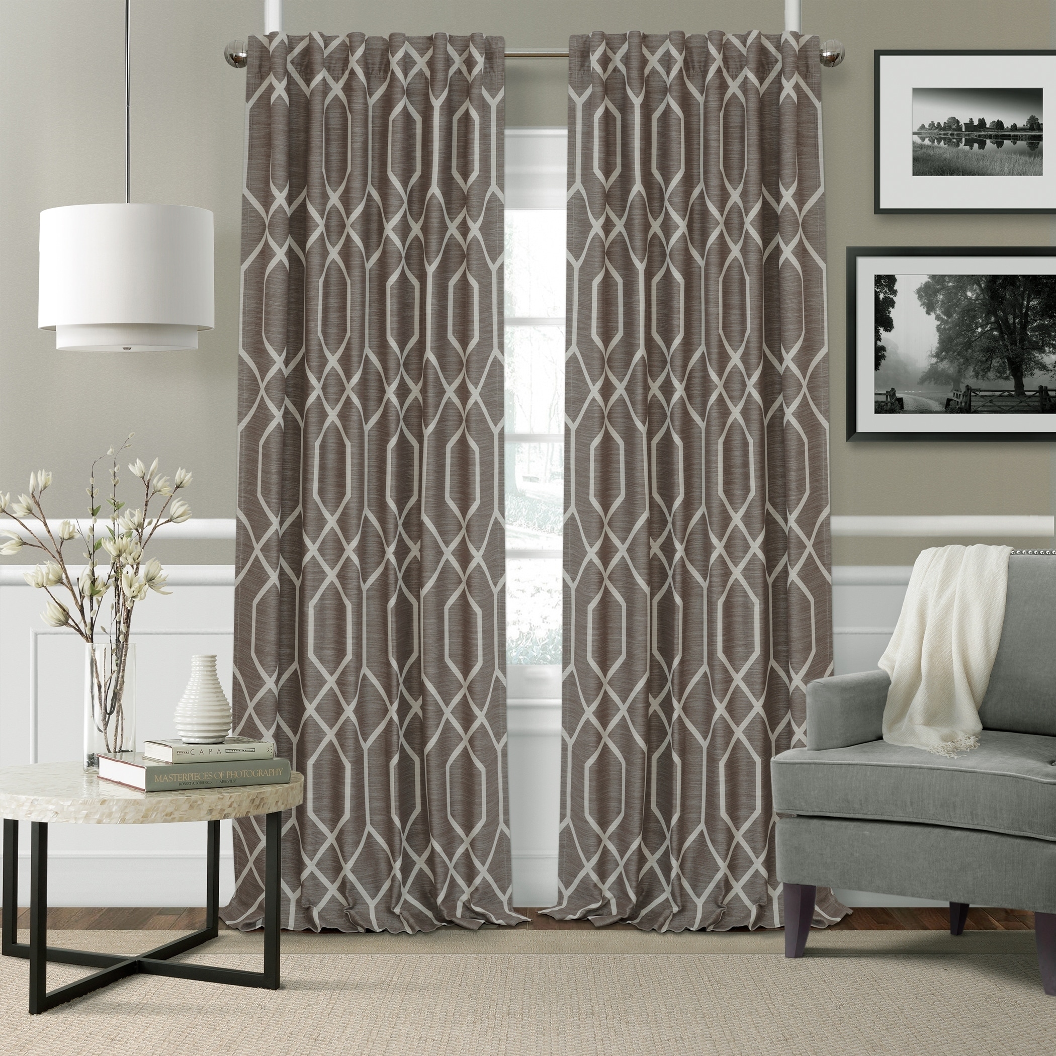 Elrene Devin Geometric Room Darkening Curtains For Sale Online