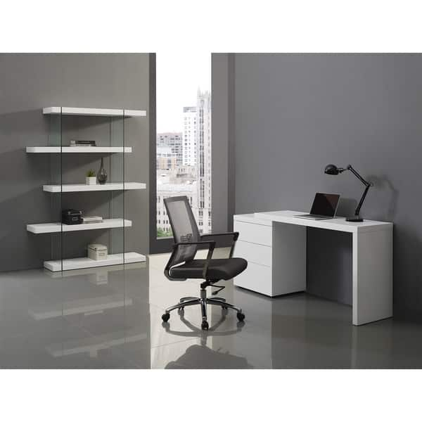 Shop Nest High Gloss White Lacquer Extendable Office Desk By