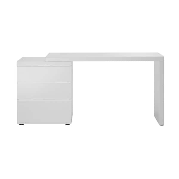 Shop Nest High Gloss White Lacquer Extendable Office Desk By