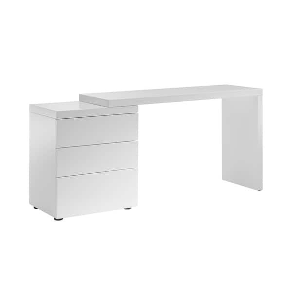 Shop Nest High Gloss White Lacquer Extendable Office Desk By