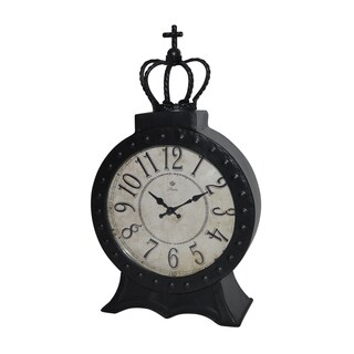 BLACK METAL TABLE CLOCK