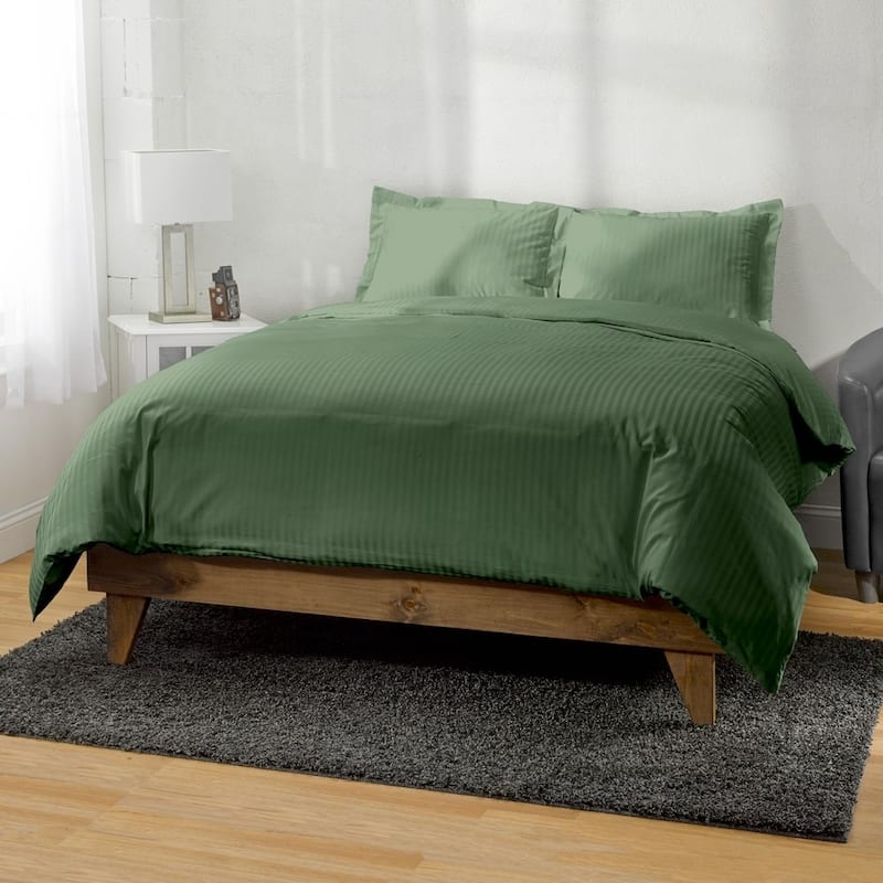 Kotter Home 400 Thread Count Striped Cotton Duvet Set