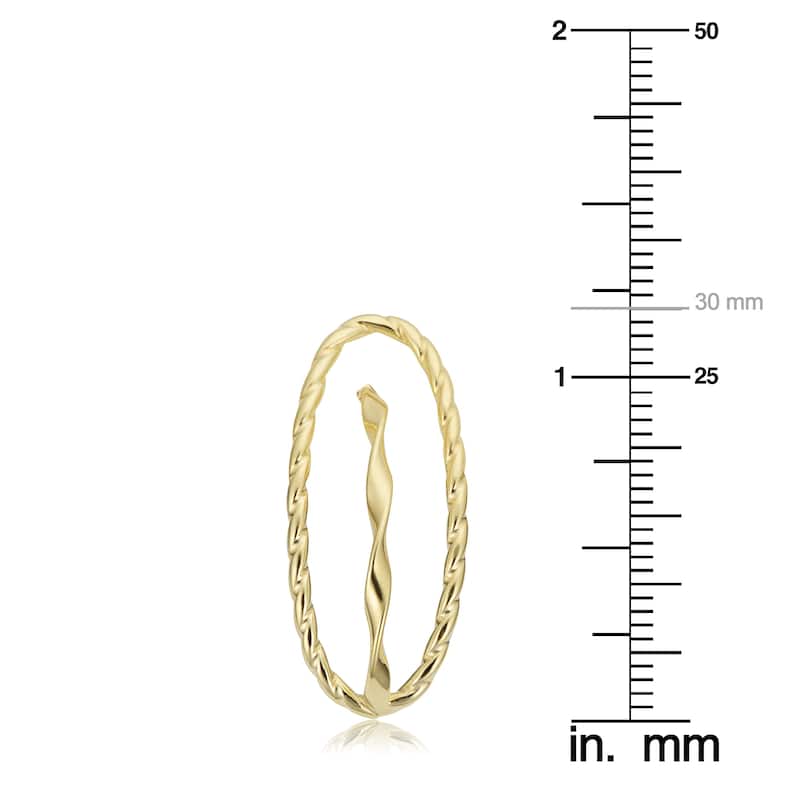 Fremada Italian 14k Yellow Gold Twisted Oval Earrings