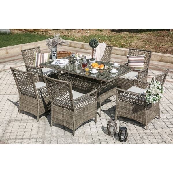 Shop Black Friday Deals On Patio Festival 7 Piece Patio Dining Set W Cushions On Sale Overstock 19757229