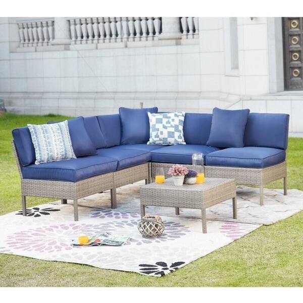 Patio Festival 6 Piece Outdoor Sectional Sofa Conversation 6 Piece Outdoor Sectional Sofa