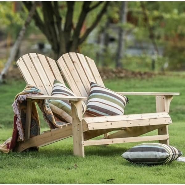 Patio Festival Wooden Double Adirondack Chair Sofa Wooden Double Adirondack Chair Sofa