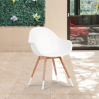 Amazonia Hawaii Deluxe White 4-piece Patio Dining Chair Set