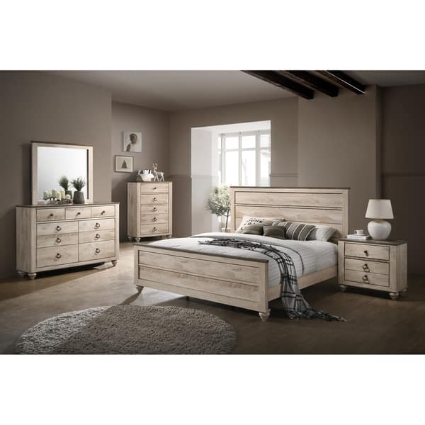 Roundhill Furniture Bedroom Furniture Bed Dresser King White