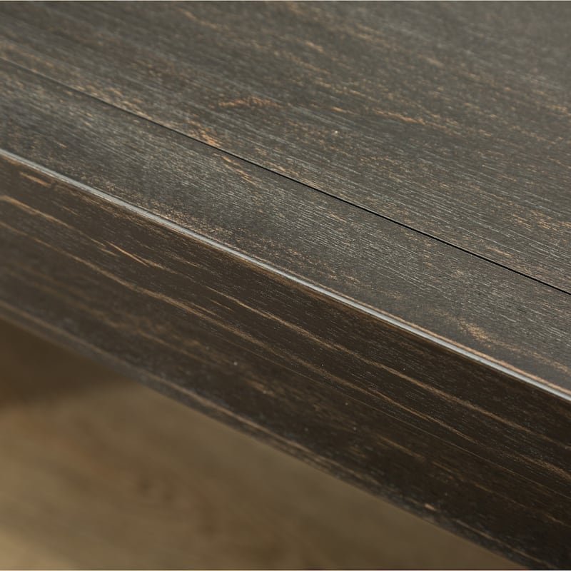 Roundhill Furniture Lotusville Antique Black Finish Rectangular Wood Dining Table