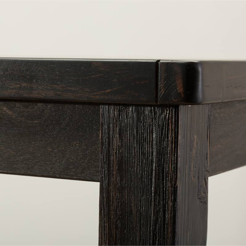 Roundhill Furniture Lotusville Antique Black Rectangular Wood Counter Height Dining Table