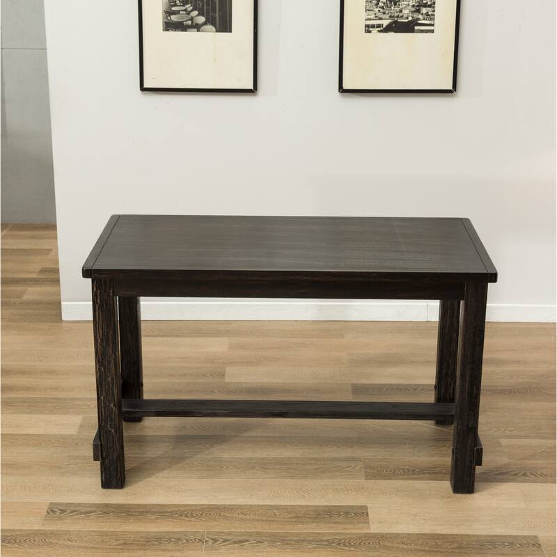 Roundhill Furniture Lotusville Antique Black Rectangular Wood Counter Height Dining Table