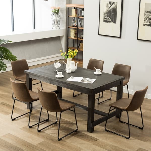 Lotusville 7 Pc Antique Black Dining Table And Faux Lotusville 7 Pc Antique Black Dining Table And Faux