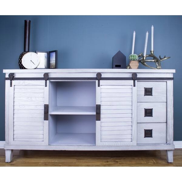 Shop Southport Grey Farmhouse Barndoor Wood And Metal Buffet