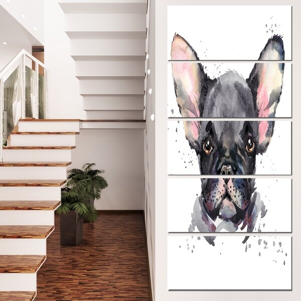 Designart 'Cute Watercolor Puppy Dog' Animal Canvas Wall Art