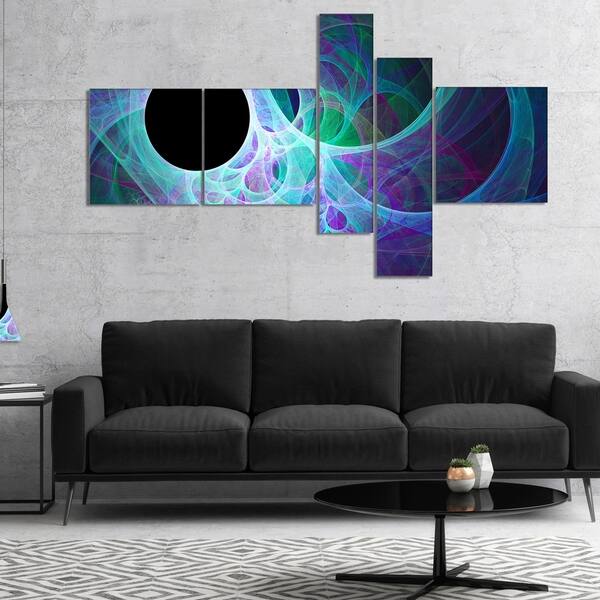 Designart 'Blue Angel Wings on Black' Abstract Wall Art Canvas ...