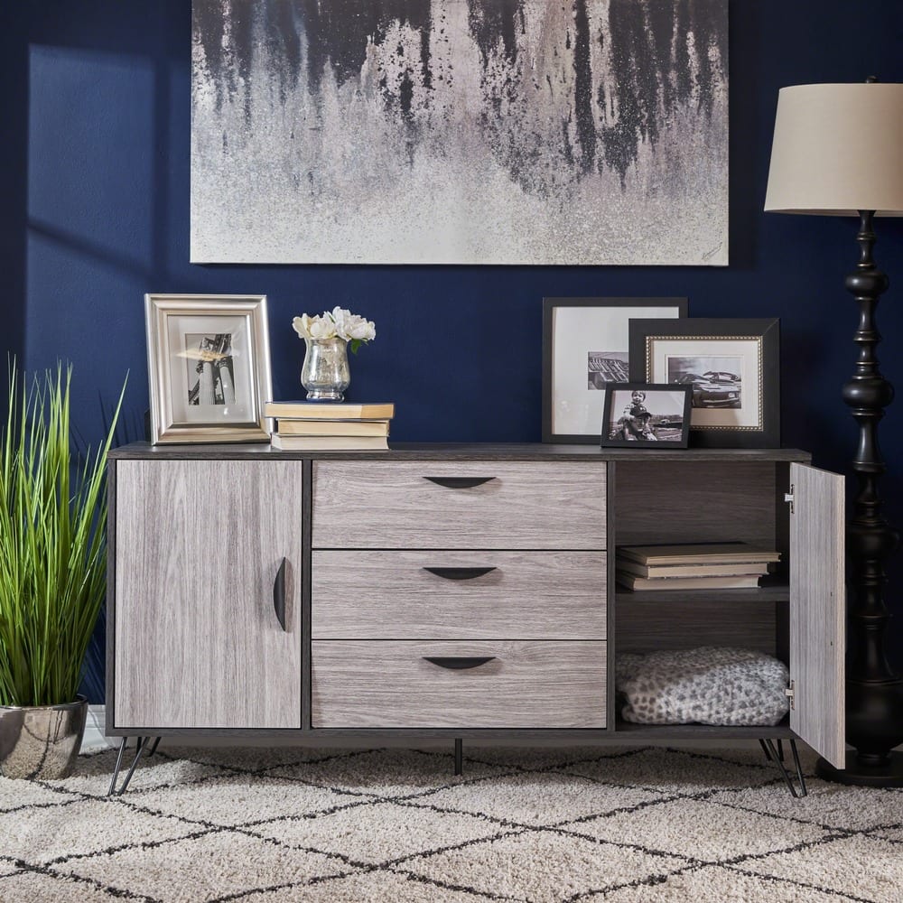 Sincere Mid Century Modern Faux Wood Cabinet by Christopher Knight Home