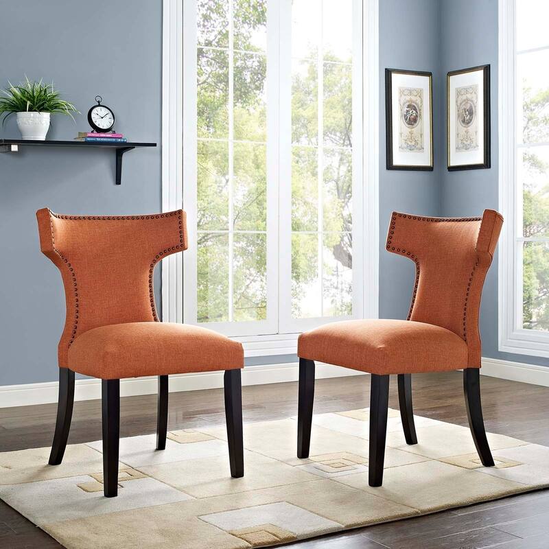 Curve Dining Side Chair Fabric Set of 2 - n/a