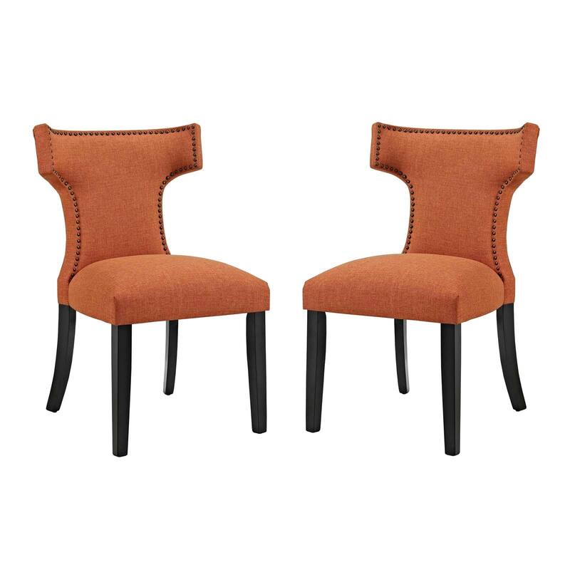 Curve Dining Side Chair Fabric Set of 2 - n/a