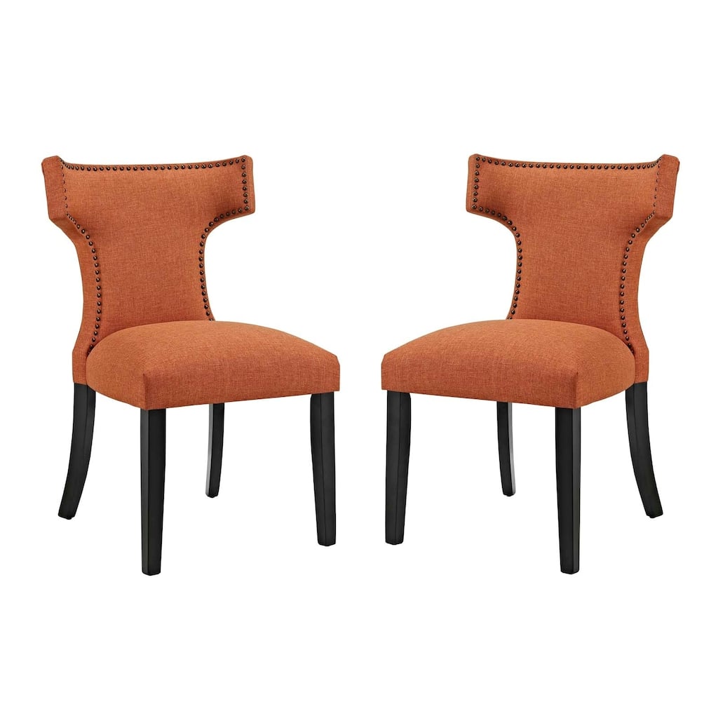 Curve Dining Side Chair Fabric Set of 2 - n/a