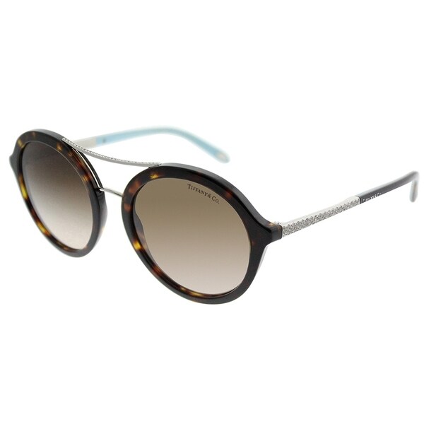 Tiffany & Co. Round TF 4136B 80153B Women Dark Havana Frame Brown Gradient Lens Sunglasses. Opens flyout.